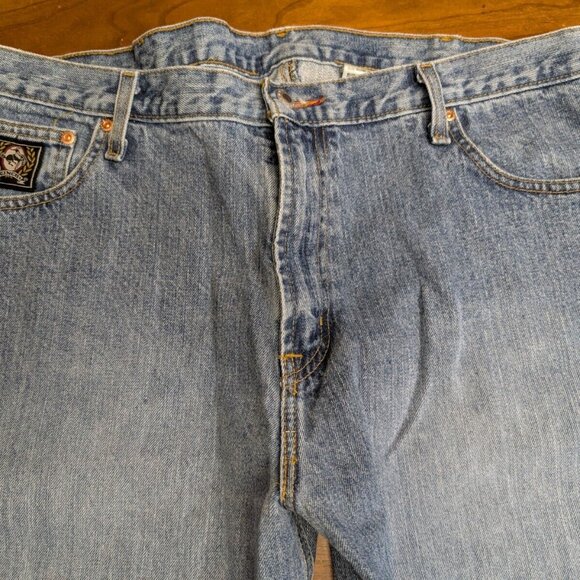 Cinch Black Label Jeans Mens 38x32 Blue Denim Light Wash Western Cowboy Loose - Picture 3 of 15